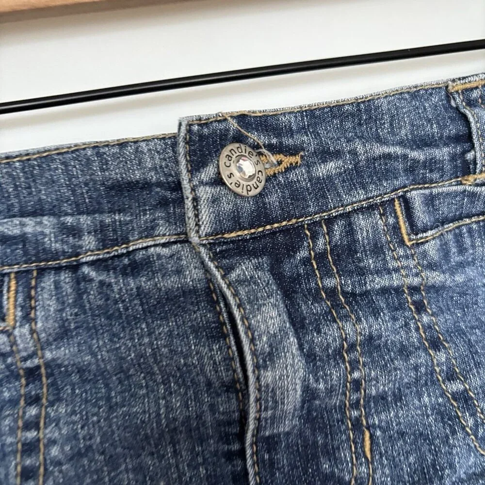 Vintage Y2K‎ Candies Tiered MINI Denim Skirt Sz 14 Teen Boho Western Cowgirl